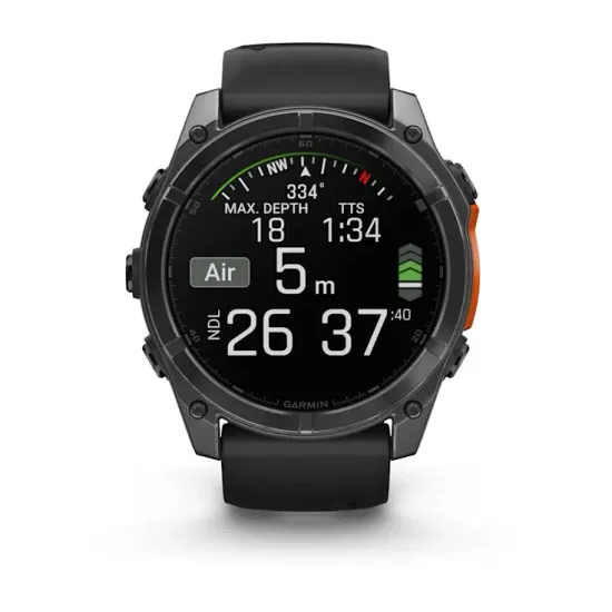 Мультиспортивные GPS часы Garmin Fenix 8X (51 mm) AMOLED Slate Gray with Black Silicone Band 010-02905-00