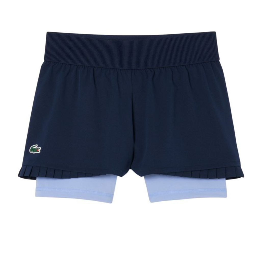 Женские Шорты теннисные Lacoste Ultra Dry Lined Tennis - navy blue/purple