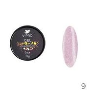 09Гель UV моделирующий V-PRO Glamour 15g со светоотраж.частичками