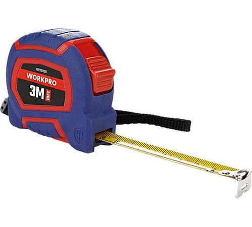 Рулетка пластмассовая WORKPRO 3 м (10фут), 16 мм WP261008