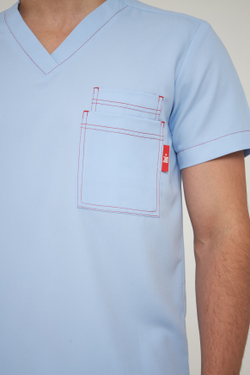 Топ медицинский мужской Гекай, скайблю OLD