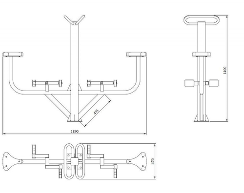 Уличный тренажер «Велотренажер» двойной YT54