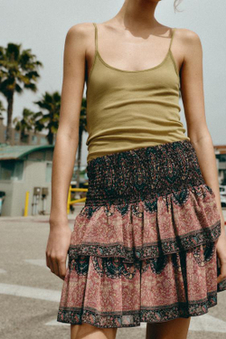 ZARA МИНИ-ЮБКА С ПРИНТОМ «СОТЫ», РАЗНОЦВЕТНЫЙ