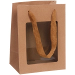 Пакет для цветов и подарков «Искренний подарок» 15*10*20 см, коричневый