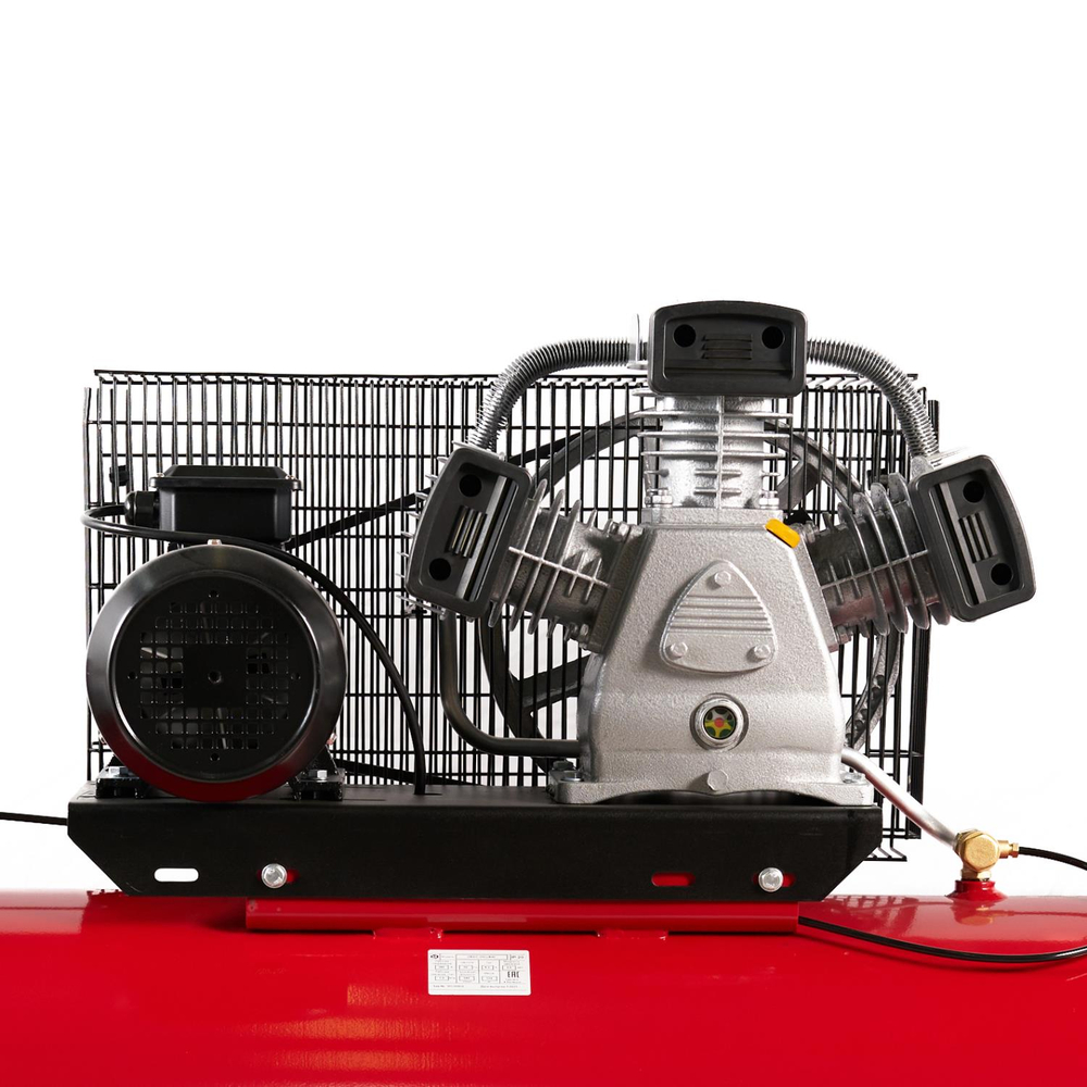 Компрессор ROSSVIK СБ4/С-100.LB40, 580 л/мин, 10 бар, ресивер 100 л, 380 В/3 кВт, красный