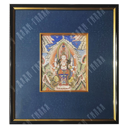 Буддийская тханка. Авалокитешвара. Будда сострадания. Тибет, к. XIX в.