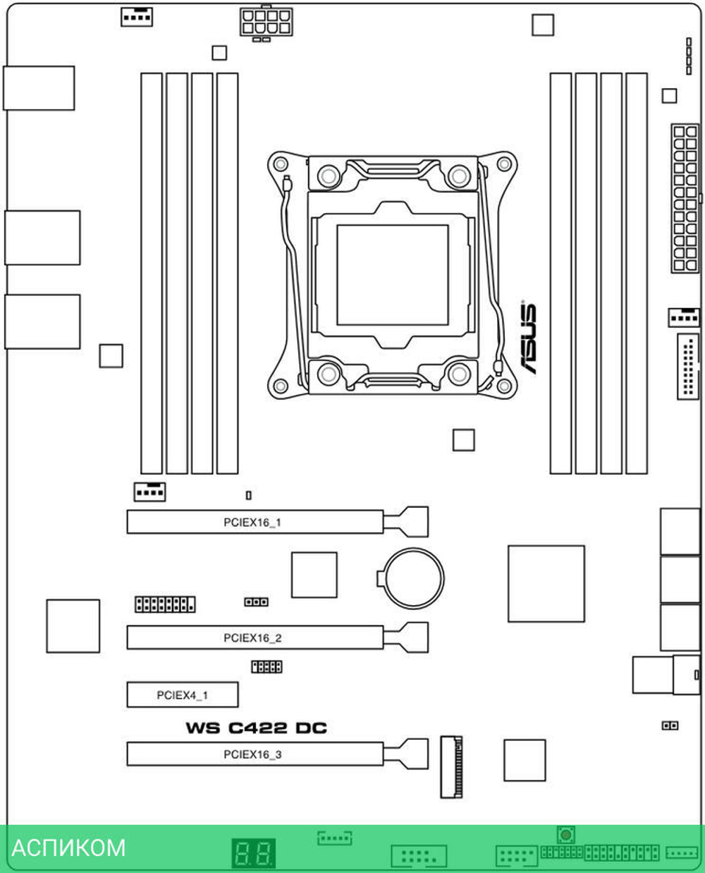 Материнская плата ASUS WS C422 DC (90SB08J0-M0XBN1)