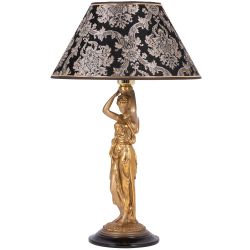 Настольная лампа Гречанка Бронза с абажуром №38 Vatican (Ватикан) Черный