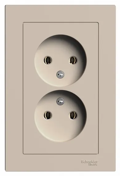 Розетка 2-м. AtlasDesign 16А без заземл. в сборе песочн. SE ATN001220