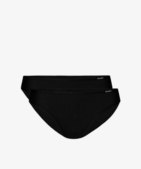 Женские трусы (2 шт.) слипы спорт Atlantic, хлопок, Basic 2BLP-580 черные