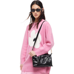 PECO Cow Leather Niche Versatile Bag Shoulder Bag, Crossbody Bag Small Unisex Black/Pink/Silver/Yellow