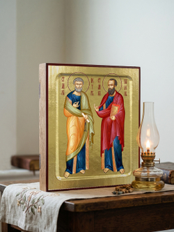 Икона Петра и Павла, апостолов на дереве: 125 х 160 (Синопсисъ)