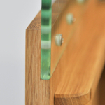 Комод Паво из дуба с подсветкой 140х80х42, 3 двери со стеклом, цвет натуральный