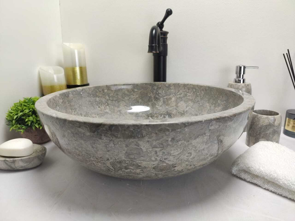 Раковина из мрамора Bowl Grey TinLip BM-60028 45*45*15
