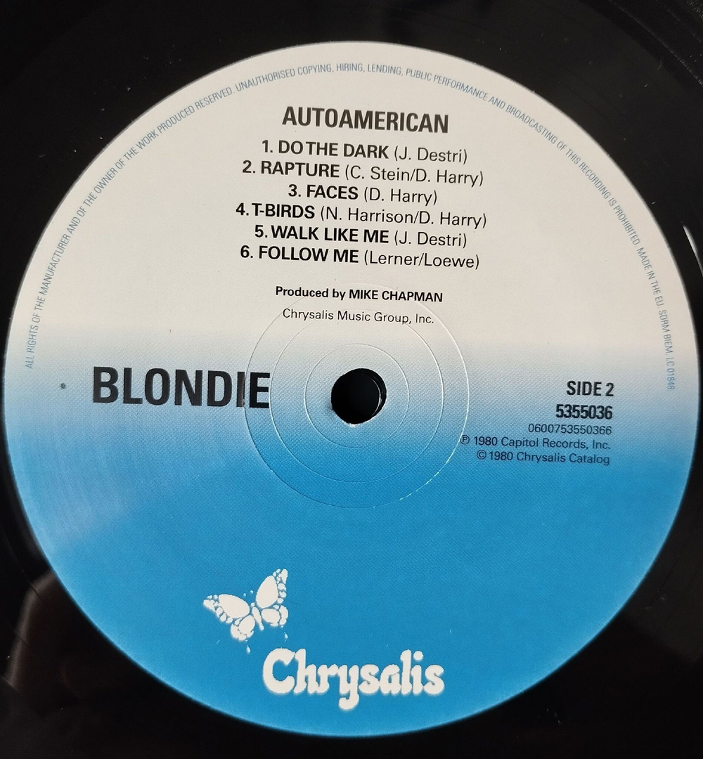 Винтажная виниловая пластинка LP Blondie AutoAmerican (EU 2015)