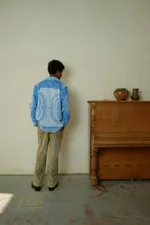 Куртка Soeurs с Ярким Карманом / Blue and Red Flowers голубая