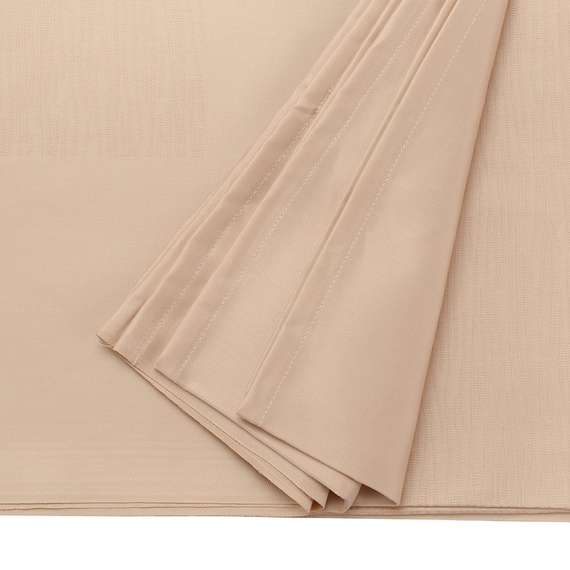 Скатерть жаккардовая бежевого цвета из хлопка с вышивкой Essential, 180х180 см