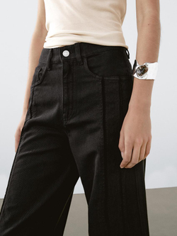 Massimo Dutti Джинсы широкого кроя, черный