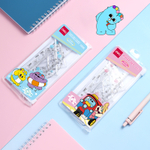 Набор линеек Deli "PupuBaby" (треугольник .2 шт, линейка 15 см,транспортир), прозрачный