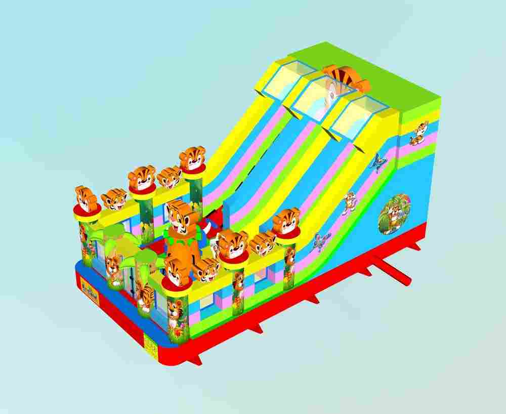 Коммерческий батут «Тигриная страна 2», 8х4х5 м без пандуса
