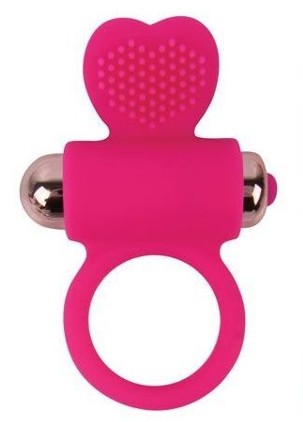 Розовое эрекционное виброкольцо с сердечком (Цвет: розовый)
