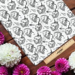 Ткань саржа единороги