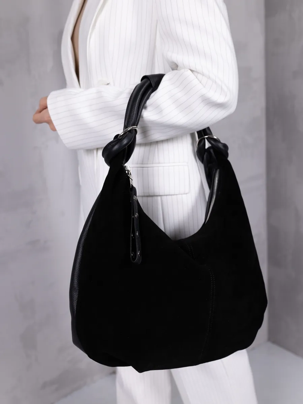 сумка через плечо шоппер натуральная замша