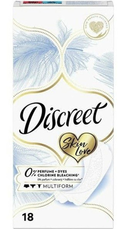 DISCREET 18шт. Женские гигиенические прокладки на каждый день Skin Love Multiform Single
