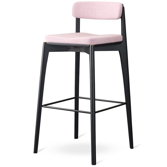 Барный стул Aska, черный, розовая рогожка | Latitude | Россия | Купить в Hallberg.ru