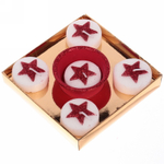 Набор свечей «Сказочные звёзды» 11,5х11,5х3 см, красный