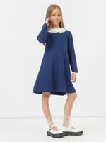 Платье для девочки в школу AT1082 сапфировый