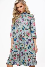 Платье трикотажное А-силуэт с воротником-стойка DStrend (Акция)