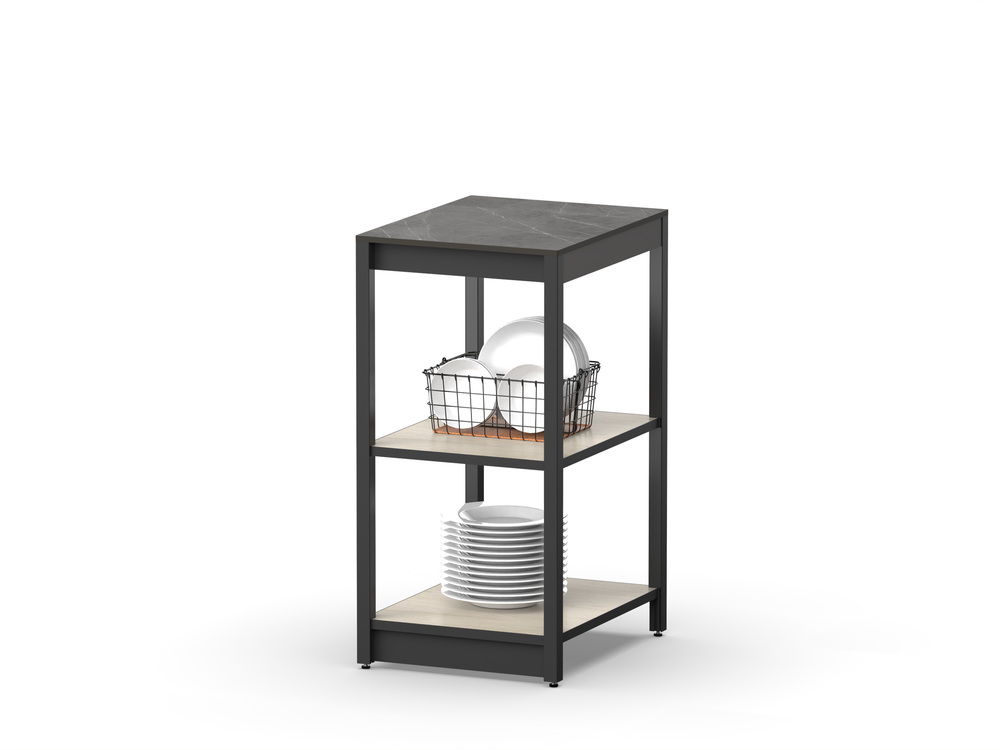 Cтол разделочный Lounge B-13, 40 см, дуб сонома/черный мрамор