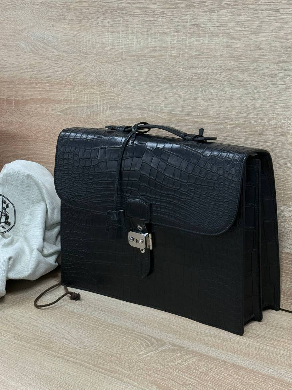 Портфель Hermes из кожи крокодила