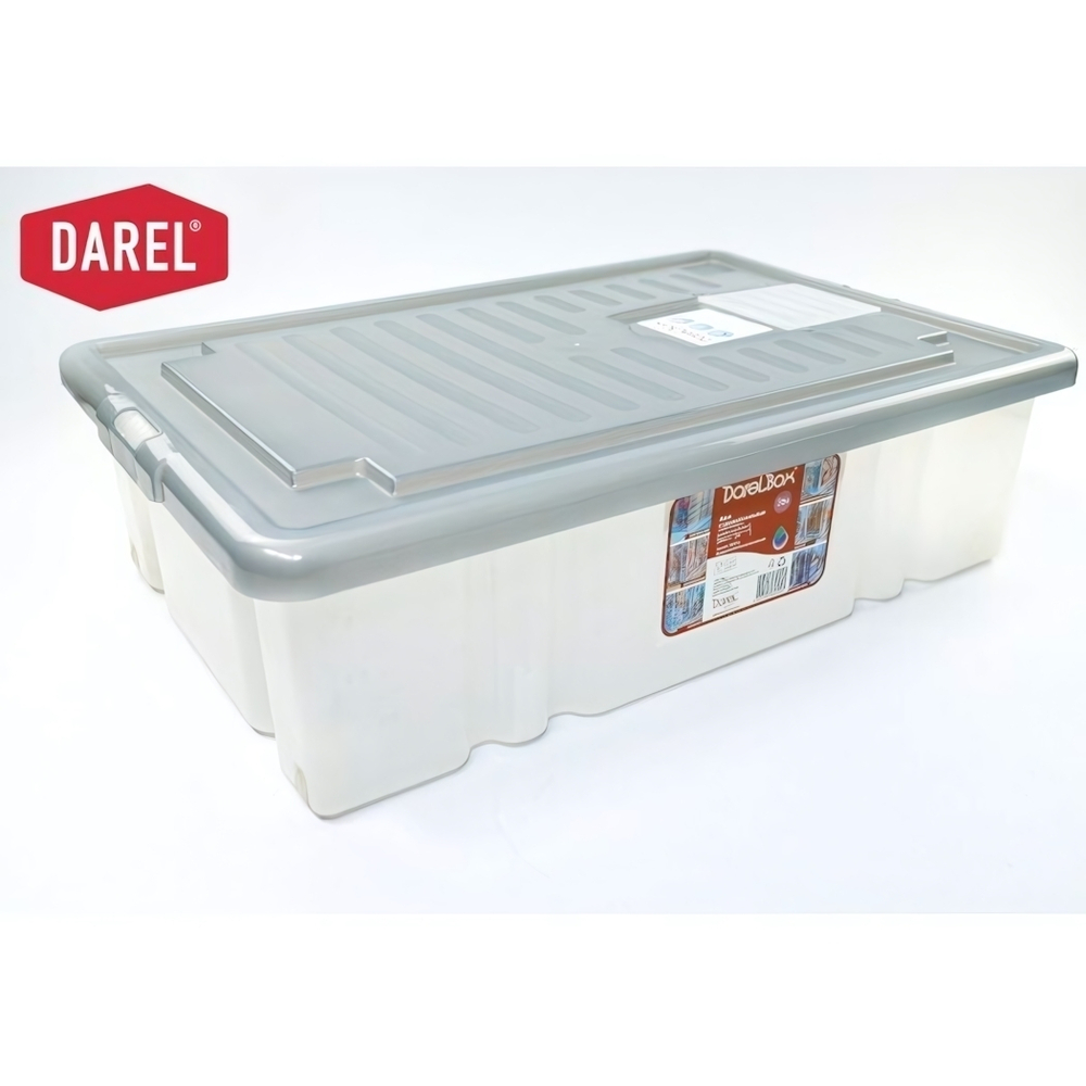 Ящик с крышкой DARELBOX 36л на колесах 605*400*165 серый