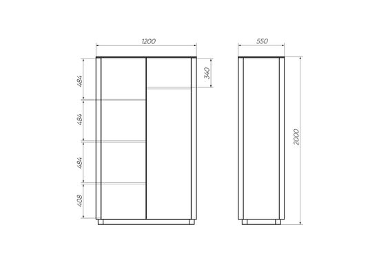 Шкаф Tammi 2-х створчатый высокий (черный)