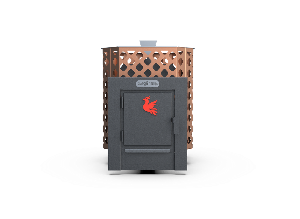 Банная печь Душа- 15 Сетка Ремейк Закрытая Каменка 8мм