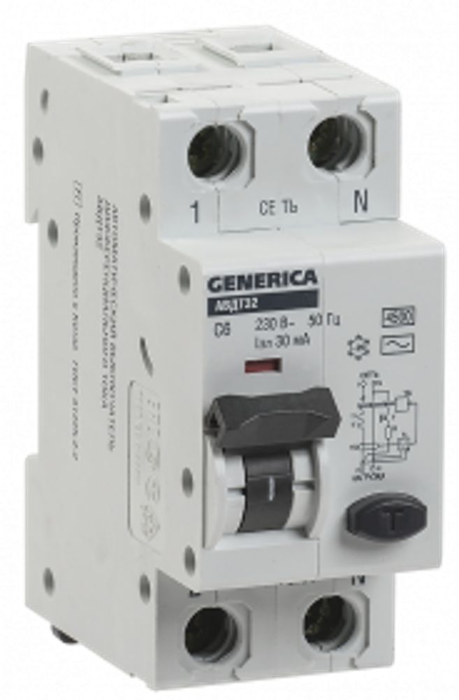 Автоматический выключатель ИЭК АВДТ32 Диф тока С40 GENERICA MAD25-5-040-C-30