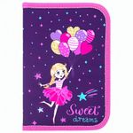 Пенал с наполнением BRAUBERG, 1 отделение, 1 откидная планка, полиэстер, 24 предмета, 21х14 см, "Sweet dream", 270316