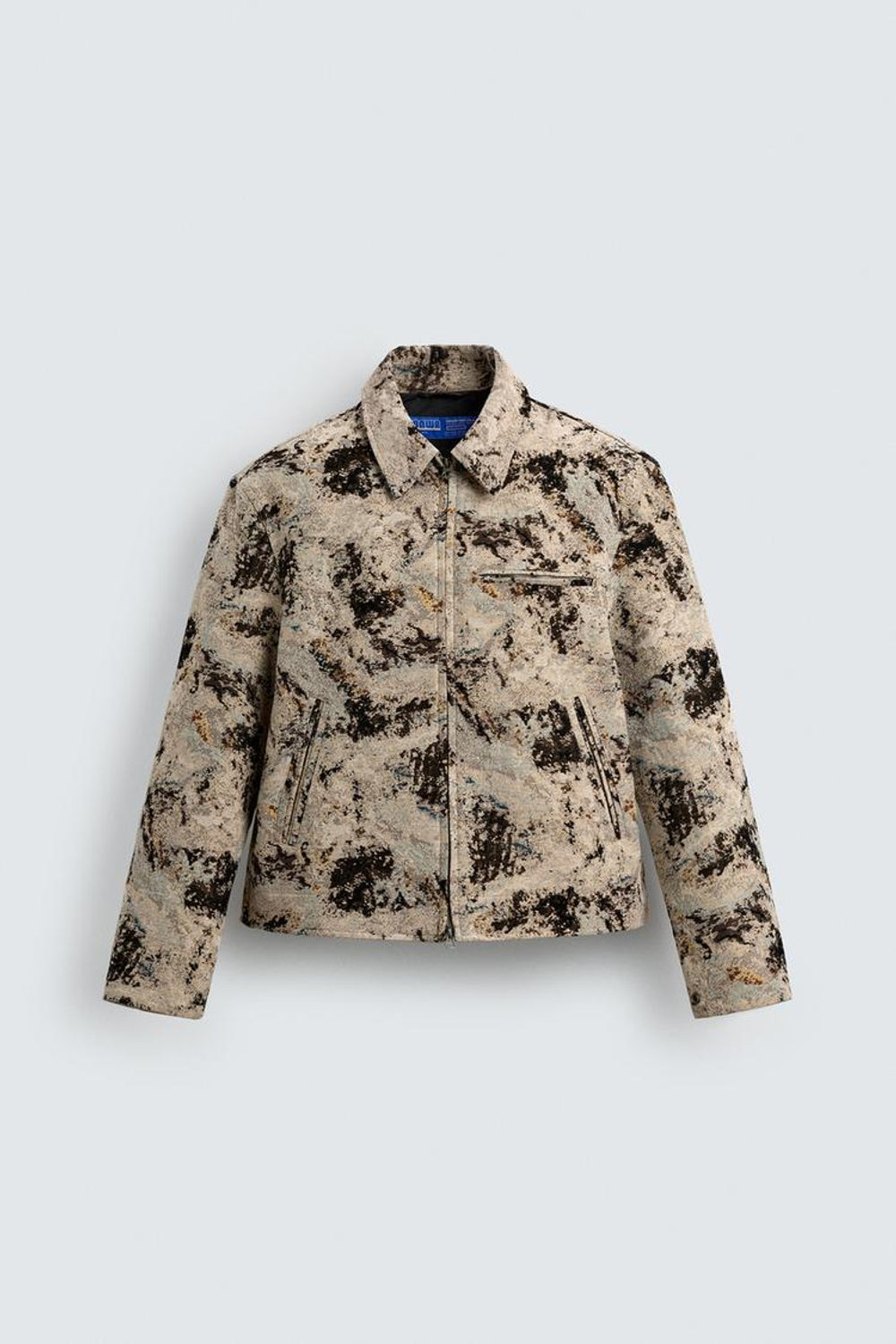 ZARA ЖАККАРДОВАЯ КУРТКА, КОРИЧНЕВЫЙ/ЭКРЮ