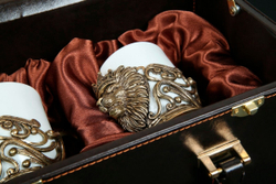 Набор чашек для кофе "Лев Vip" 2шт. в подарочном кейсе с художественным оформлением