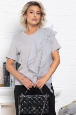 Блуза праздничная Риана ХИТ (серо-бежевая) Б15079-5М LT Collection