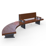 Скамейка Rail Road 03 с подлокотниками и поворотом