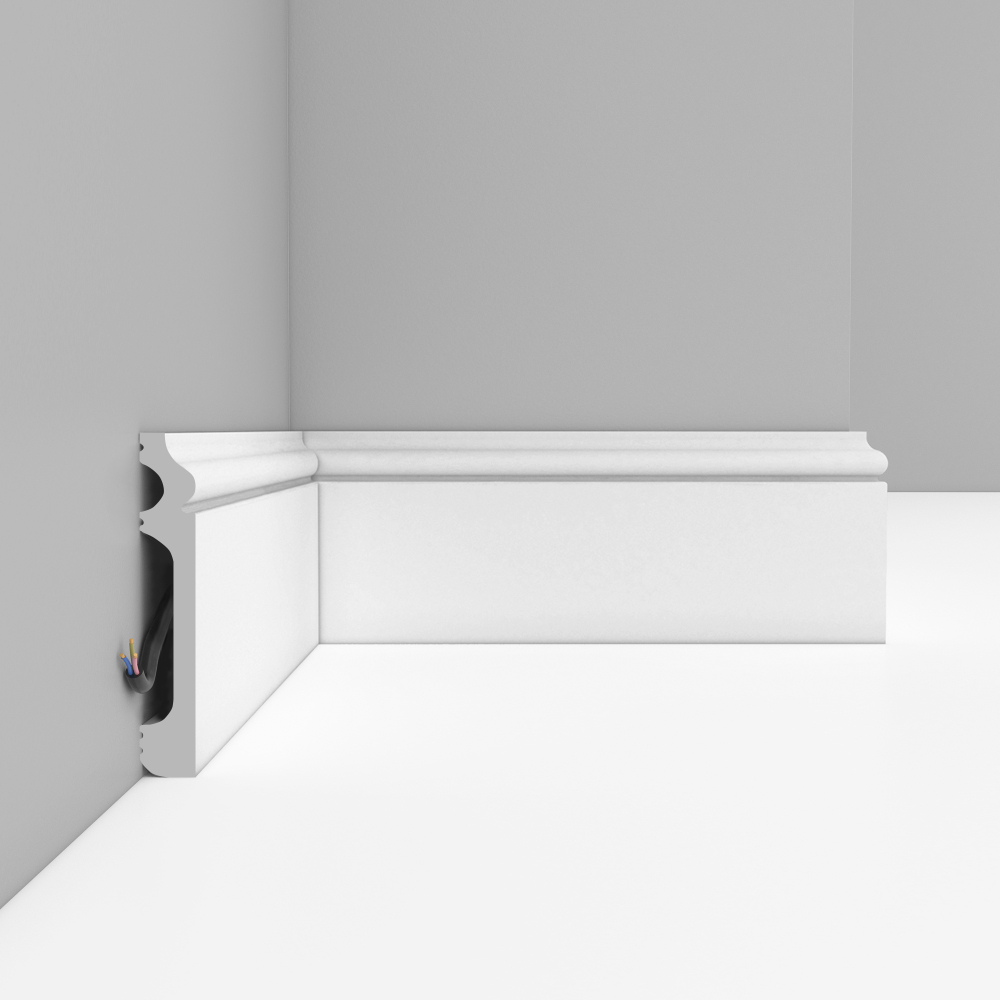 Плинтус напольный дюрополимер под покраску D005 79×13×2000 мм DecoMaster