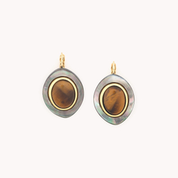 Серьги Nature Bijoux, Zebra, с тигровым глазом и перламутром, NB24.2-12CP79724 (коричневый)