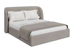 Кровать двуспальная Classic 160 см (бежевый, рогожка)