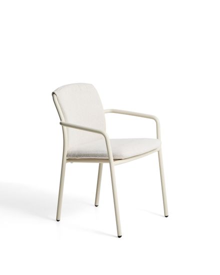 Уличный стул Linosa из бежевого алюминия с бежевой подушкой