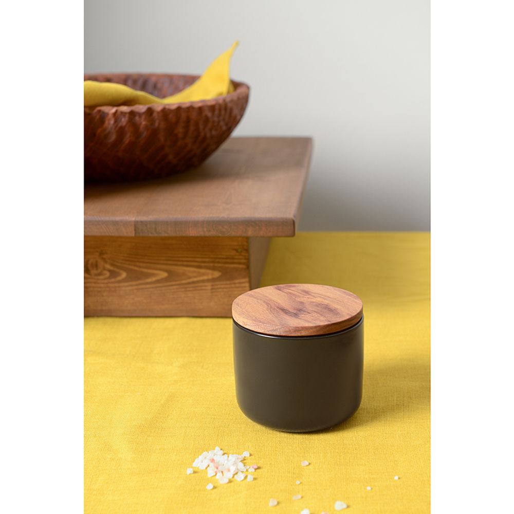 Банка для хранения керамическая, 350 мл, черная