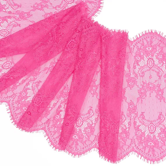 Кружево реснички розовый неон (30х270 см)