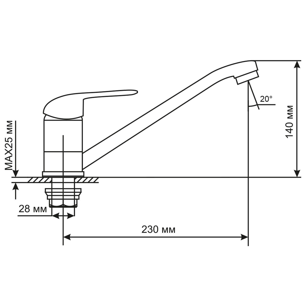 Смеситель для кухни MIXLINE ML05-03 (522128)